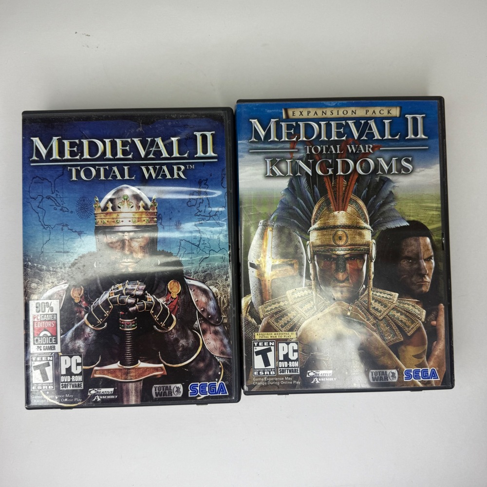 Medieval II Total War & Kingdoms Expansion‎ PC Game Bundle 2 DVD Set